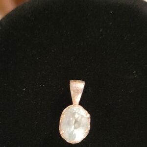Silver Pendant with Light Blue topaz